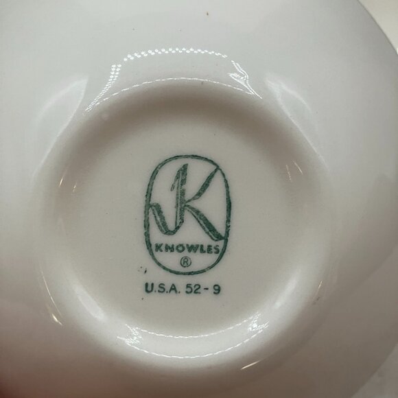 Edwin Knowles Set of 4 Lugged Bowls Vintage 1940s Forsythia Earthenware RARE - Picture 8 of 11